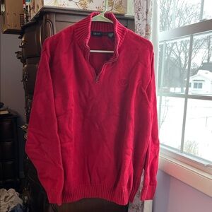 IZOD Men's Zip-Up Red Sweater